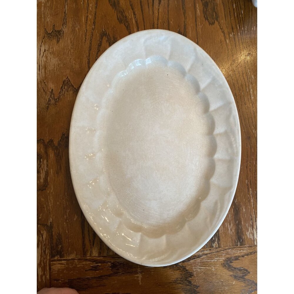 Antique White Stained Ironstone Turner Goddard & Co Platter 18.5” Oval